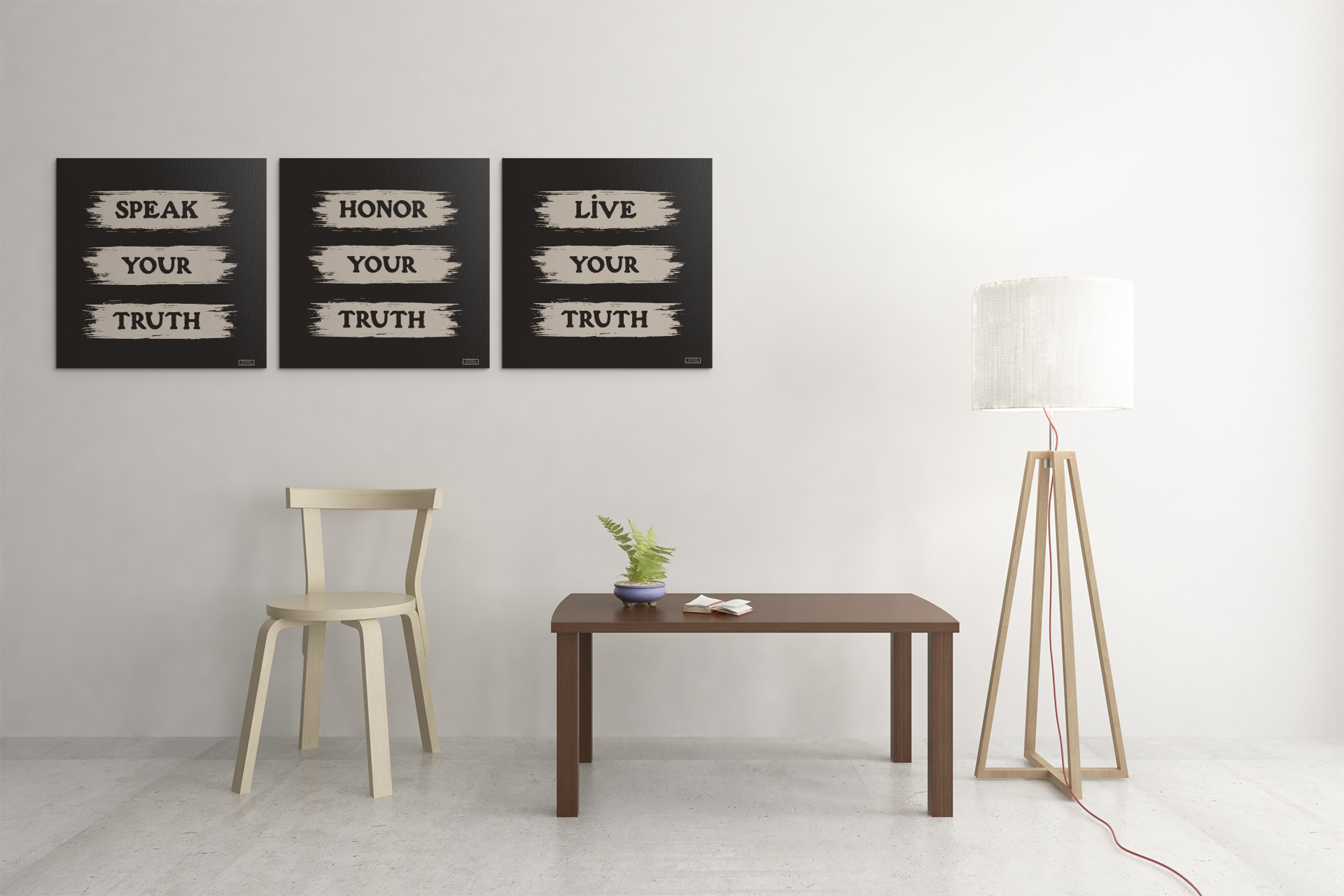 Speak, Honor, and Live Your truth Brown-Beige Art Canvas